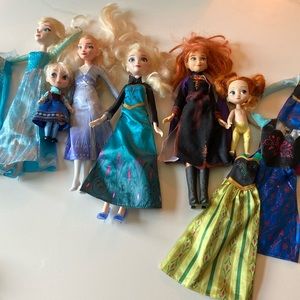 Frozen 1&2 Anna and Elsa doll lot